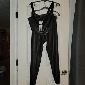 Black pleather outfit, Large